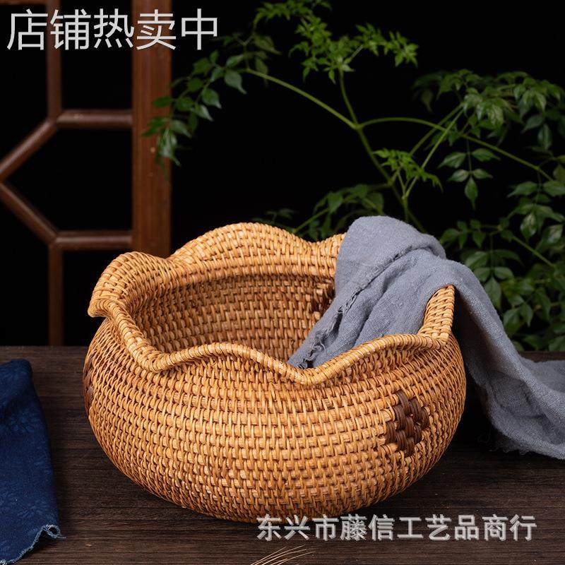 厂家藤编干花篮插花盆桌面收纳篮零食杂物筐化妆品盒茶点盒,收纳整理,首饰盒,淘宝优惠券,粉丝福利购,淘宝优惠卷