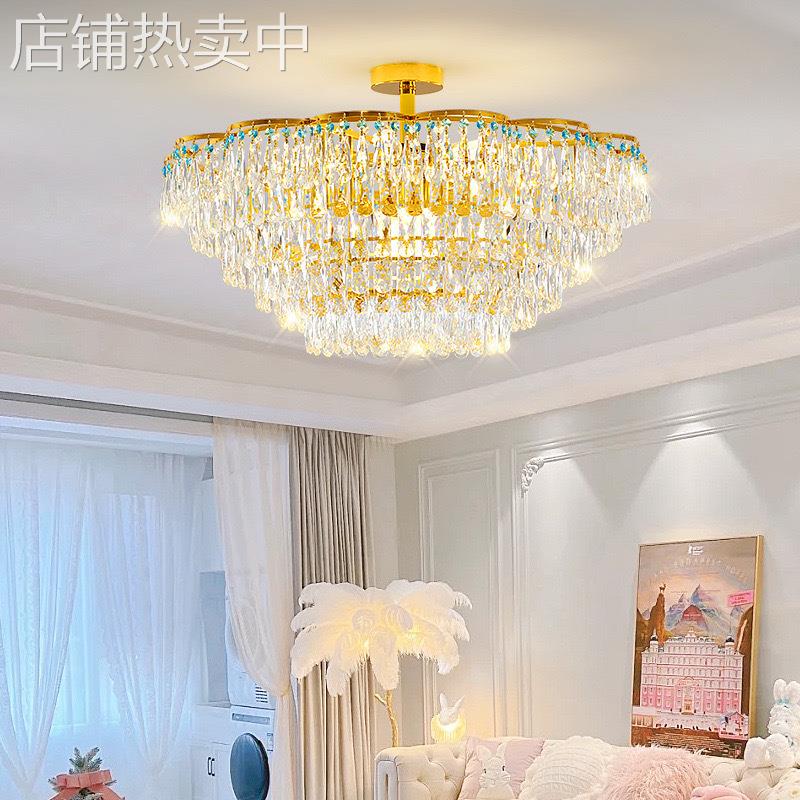 法式轻奢卧室吊灯客厅灯现代水晶灯高档奢华别墅餐厅灯中山灯饰