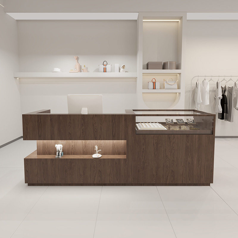服装店吧台桌饰品店收银台展示柜咨询柜台美容院前台桌接待台
