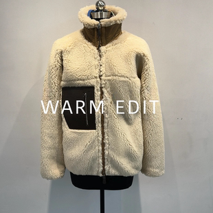 「Alpine Luxe」LP家羊羔毛真皮拼接立领短外套