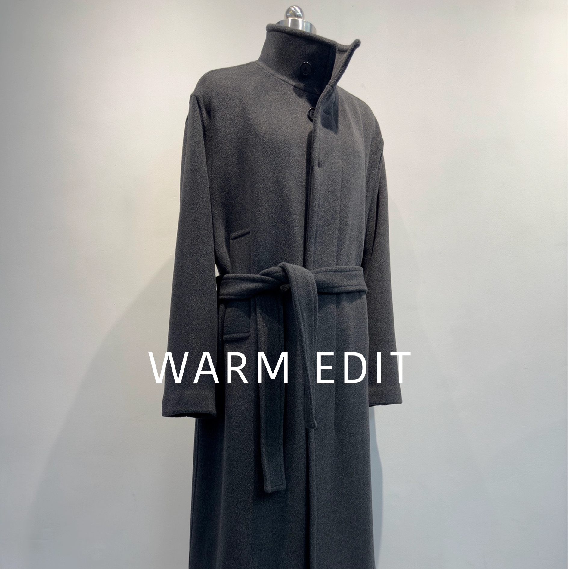 金敏喜风立领单面羊毛大衣