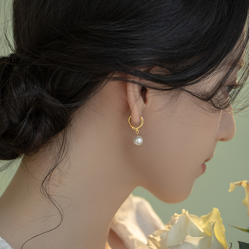 刘亦菲同款珍珠耳环女轻奢精致