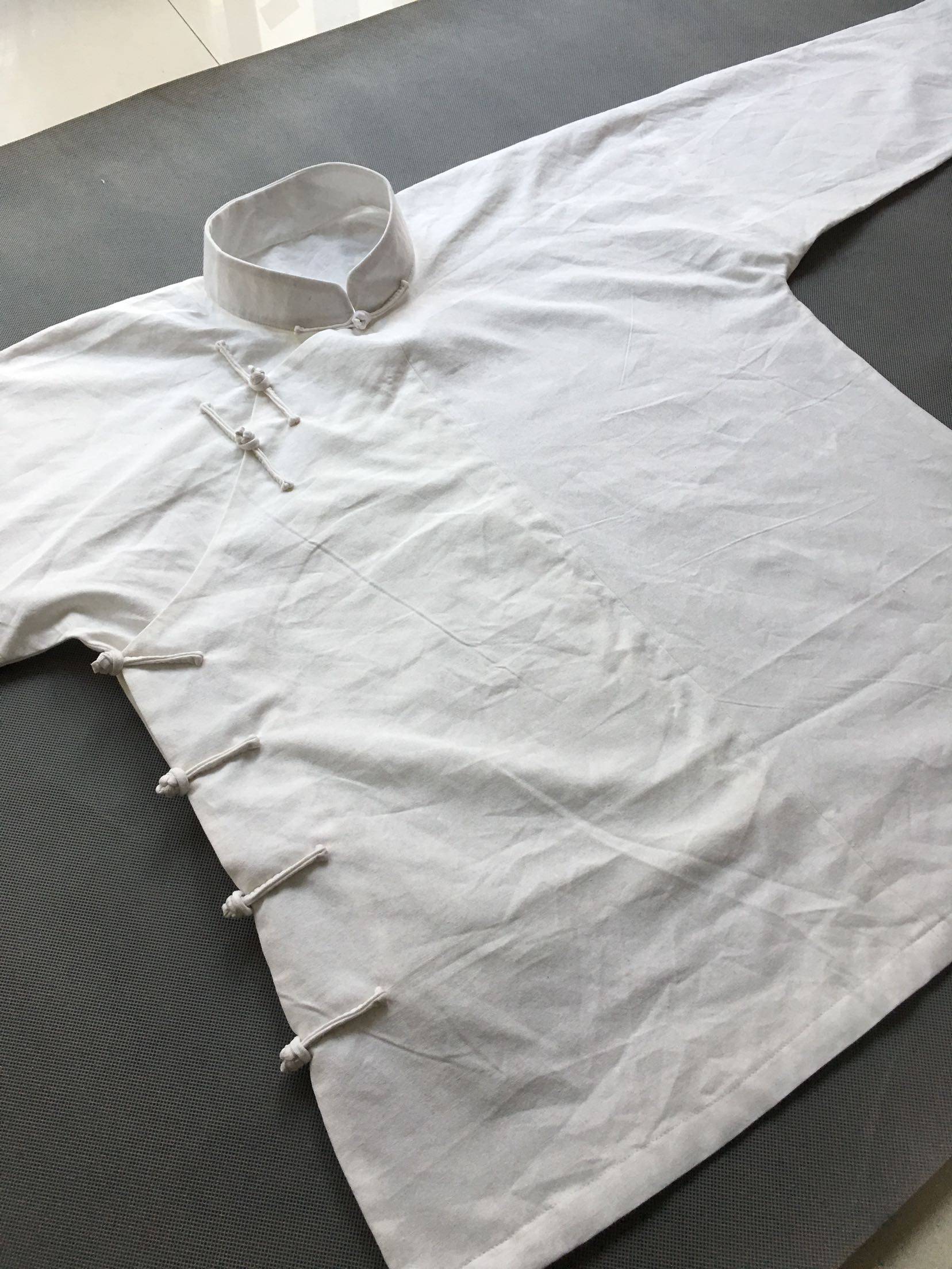 汉服男春秋中国风偏大襟演出服中老年禅修茶服居士中式盘扣打底衫