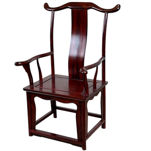 红木椅子大官帽椅太师椅实木圈椅茶椅子主人椅阔叶黄檀印尼黑酸枝