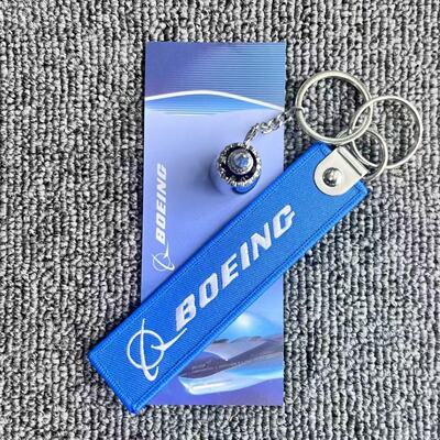 合金波音BOEING发动机钥匙扣包挂件客机引擎叶轮航空飞行员机长