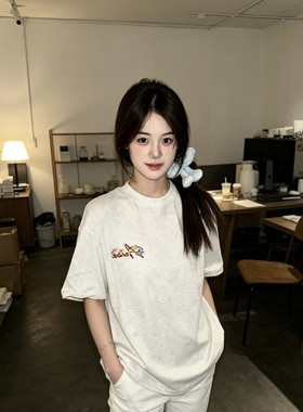 美式复古字母印花运动短裤女夏季2026新款设计感辣妹宽松百搭热裤