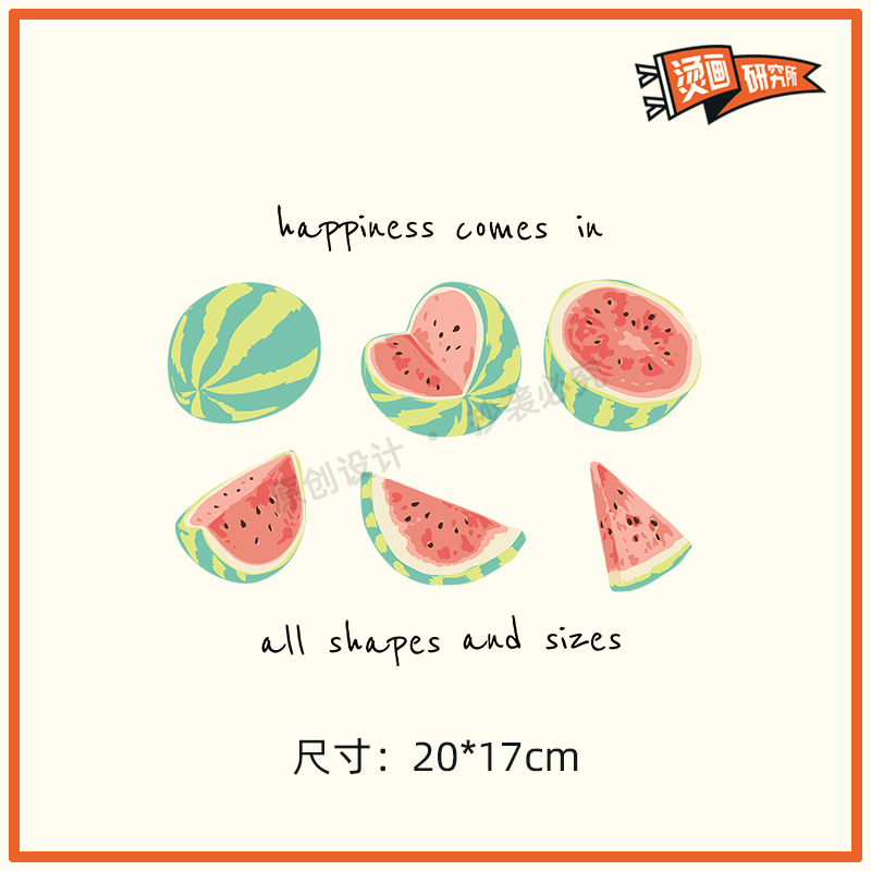 DIY新款夏季西瓜图案印花t恤布贴