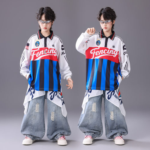 元旦儿童街舞潮服男童酷帅嘻哈美式痞帅套装酷女童hiphop表演服装