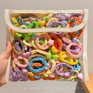 彩色皮筋不伤发高弹力耐用发绳扎头发发圈女儿童宝宝头饰头绳皮套