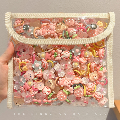 儿童扎头发皮筋不伤发可爱女童