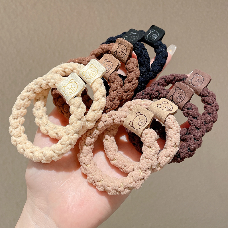 丸子头小肠发圈女秋冬毛绒扎头