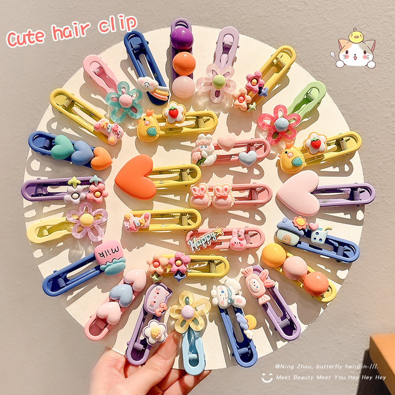 一字夹彩色发夹儿童头饰前额刘海