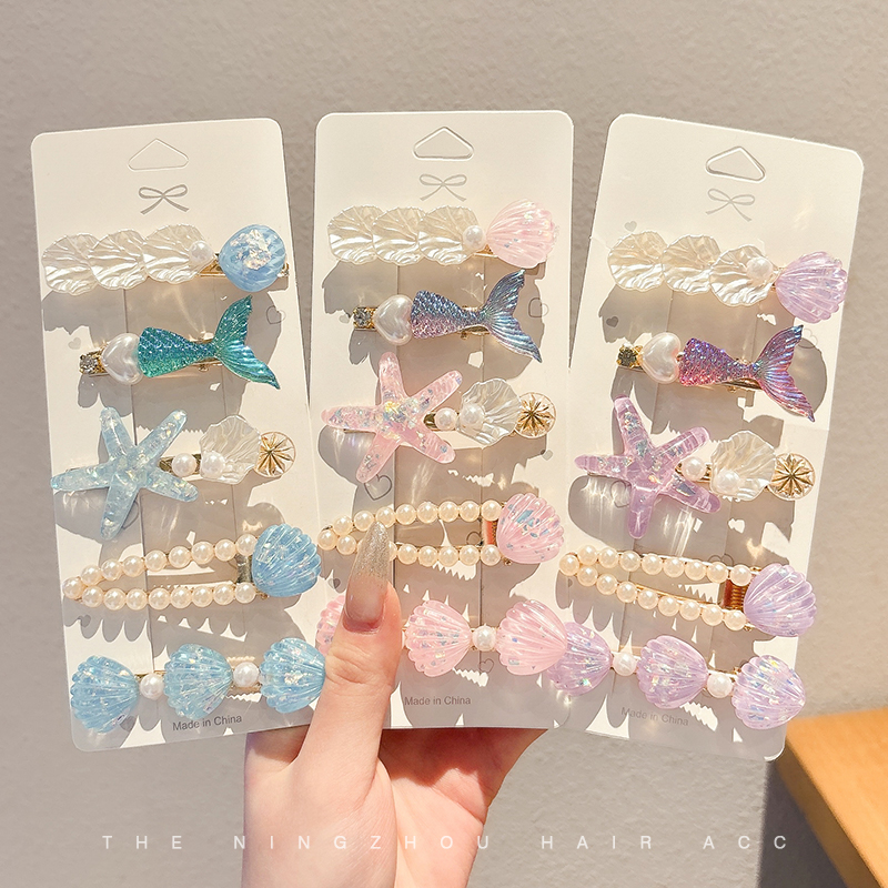 2025新款彩色海星贝壳珍珠发夹