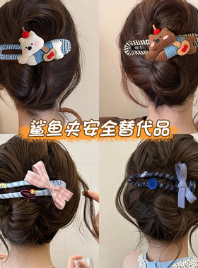 可爱小狗挎包发夹后脑勺盘发抓夹高级感鸭嘴夹子头饰一字夹发卡女