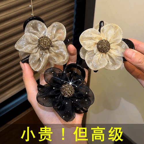 精致高级感水钻发夹后脑勺鲨鱼夹