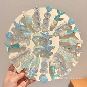 美人鱼海星贝壳发夹女2025新款 高端刘海夹侧边碎发夹子鸭嘴夹头饰