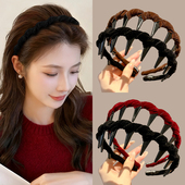 蓬松高颅顶发捆波浪齿梳发箍女款 日常外戴压发头箍显脸小减龄发卡