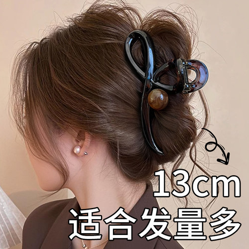 头发抓夹女后脑勺高级感珍珠发夹