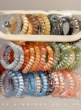 高马尾不塌头绳女生扎头发皮筋高弹力发绳电话线发圈头饰女生胶圈