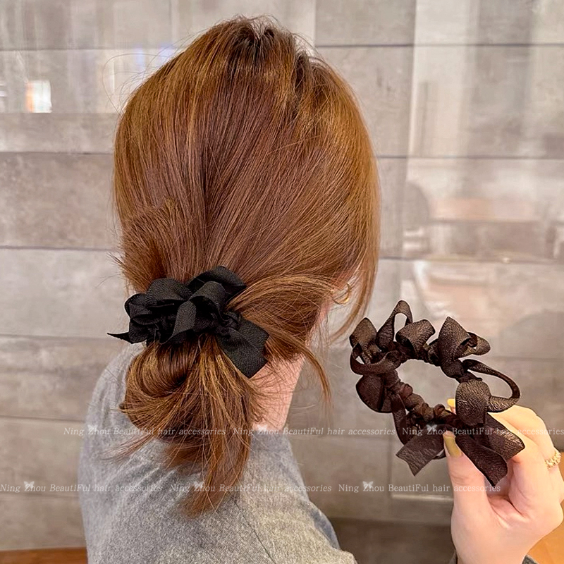 东大门同款褶皱蝴蝶结发圈发量少