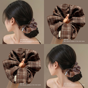 韩系高级感学院风格 纹大肠发圈慵懒风橡皮筋扎头头绳丸子头发饰女