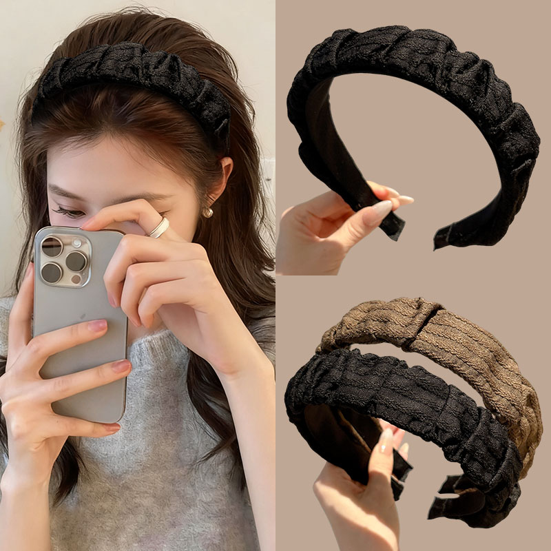 韩系高颅顶黑色发箍女高级感头箍