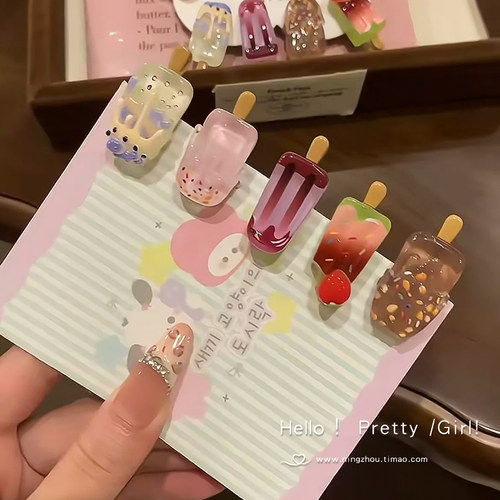 可爱迷你冰淇淋儿童发夹女孩侧边