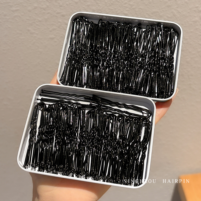 黑色U型夹一字夹发夹侧边刘海夹