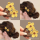刘海碎发整理神器水滴花朵黄色侧边夹发夹头饰毛绒碎发bb夹发卡女