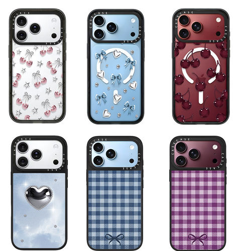 樱桃蝴蝶结条纹磁吸iPhone壳