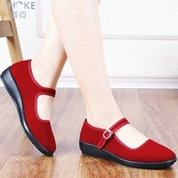 Туфли из старой пекинской ткани, женская обувь, рабочая обувь, черные женские одиночные туфли, плоские нескользящие туфли на танкетке, рабочая обувь для отелей, танцевальная обувь 43