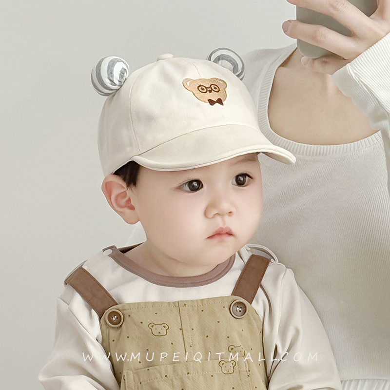 宝宝帽子春秋季软檐鸭舌帽男童女婴幼儿可爱遮阳帽防晒翻边可调节