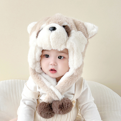 慕佩奇毛绒护耳帽无檐毛绒柔软