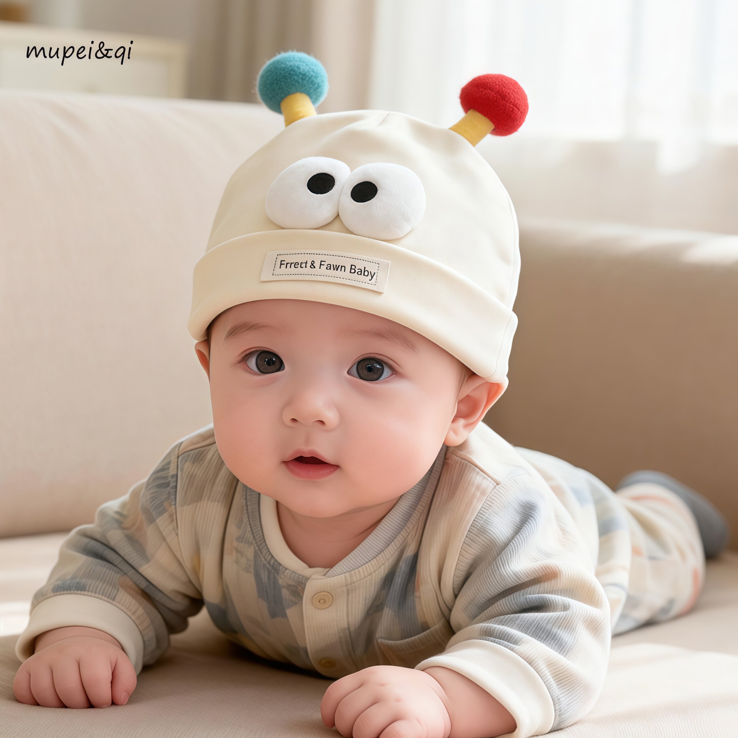 婴儿帽子春秋薄款护囟门胎帽男女宝宝小月龄可爱新生儿超萌纯棉帽