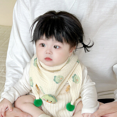 宝宝围巾秋冬季韩版可爱恐龙婴幼儿三角巾纯棉亲肤男女童防风围脖