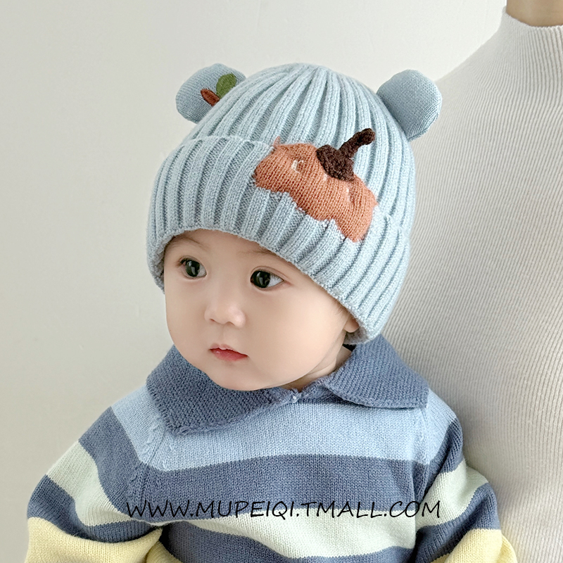 婴儿帽子秋冬季可爱超萌男女