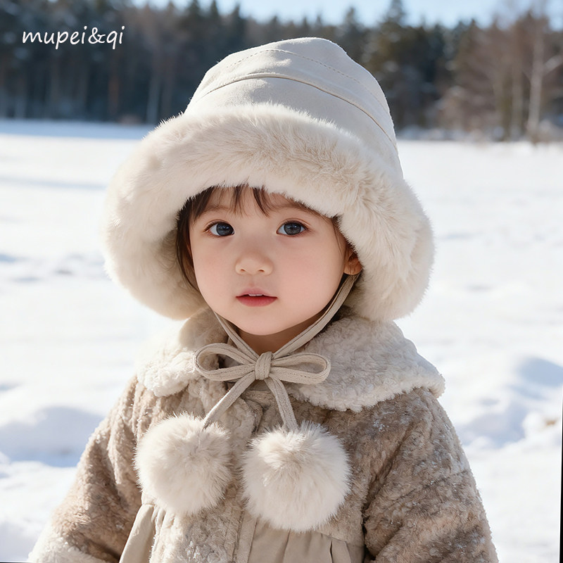 儿童帽子冬季女童保暖防风帽宝宝秋冬款护耳帽女孩保暖防寒渔夫帽,童装/婴儿装/亲子装,帽子,淘宝优惠券,粉丝福利购,淘宝优惠卷