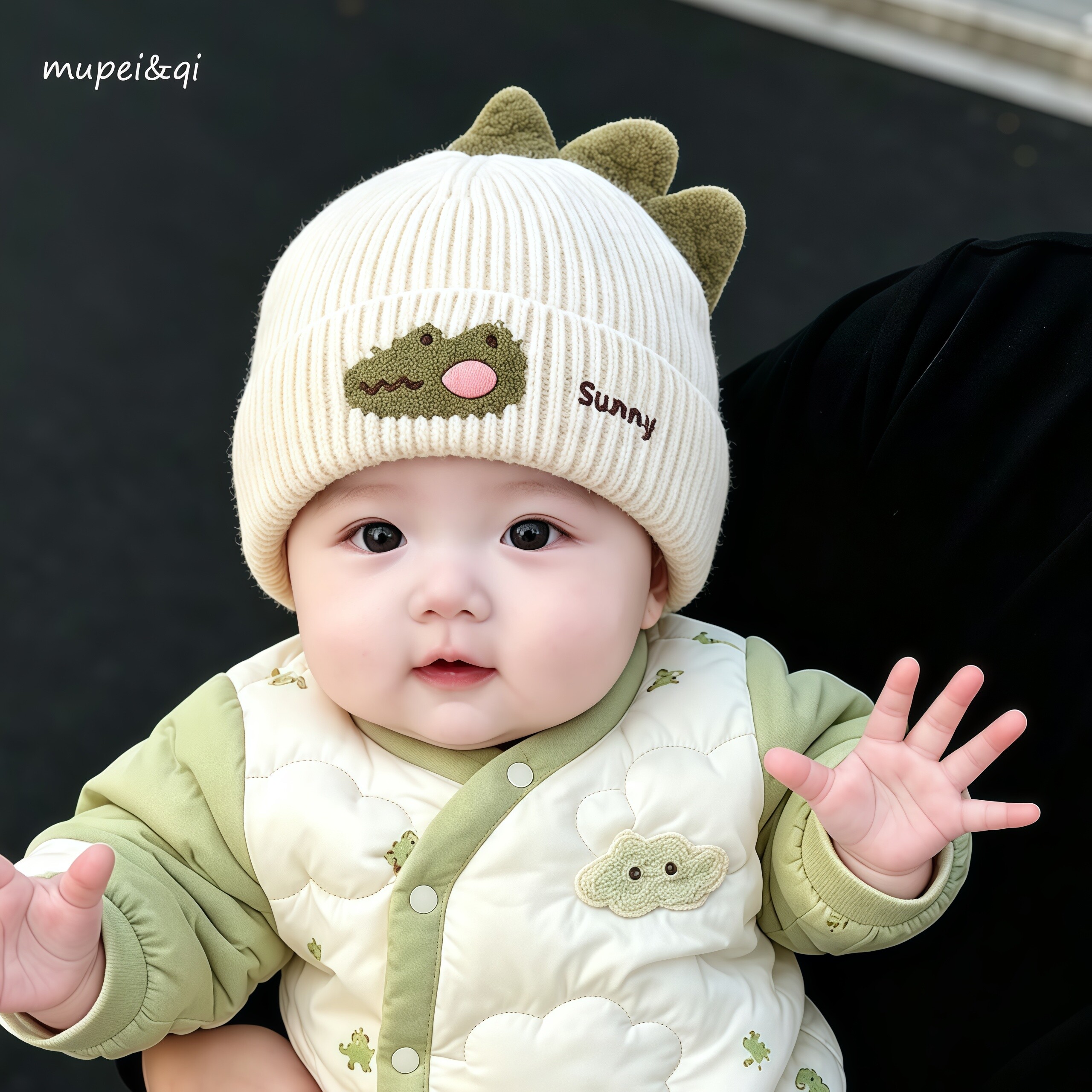 宝宝毛线帽秋冬季男女婴幼儿针织套头帽韩版可爱加厚防风保暖冬天