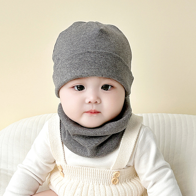 慕佩奇纯棉套头帽保暖两件套