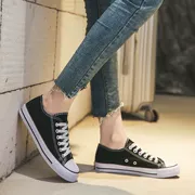 Giày vải nữ sinh viên Hàn Quốc phiên bản 2019 hè mới Giày nữ hoang dã Giày cao cổ phong cách Harajuku thấp giúp giày - Giày cắt thấp