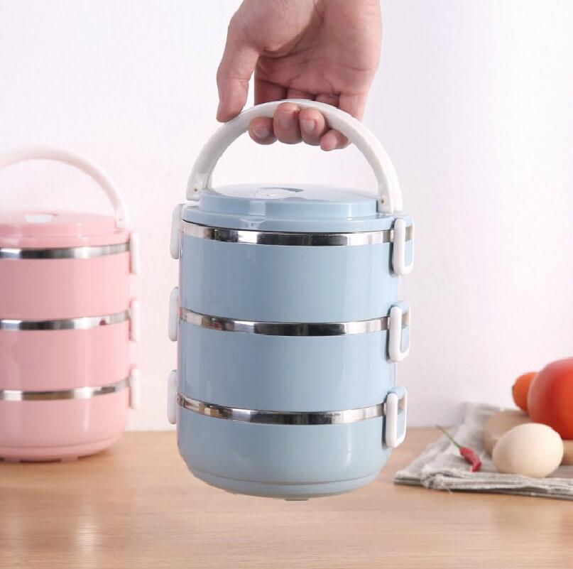 简约不锈钢饭盒保温分格成人可爱女便当盒学生2韩国3多层带盖餐盒