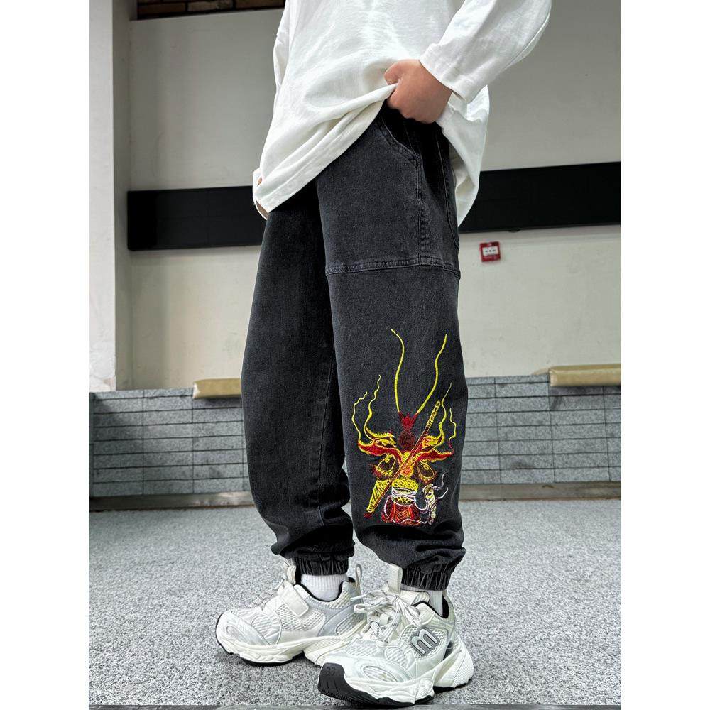 男孩的春季和秋季裤子2025新的儿童的天鹅绒牛仔裤中，大的儿童的,童装/婴儿装/亲子装,儿童牛仔裤,淘宝优惠券,粉丝福利购,淘宝优惠卷