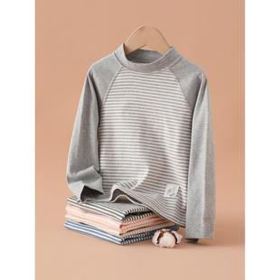 儿童半高领打底衫男女童长袖T恤纯棉A类早秋冬宝宝保暖秋衣无骨