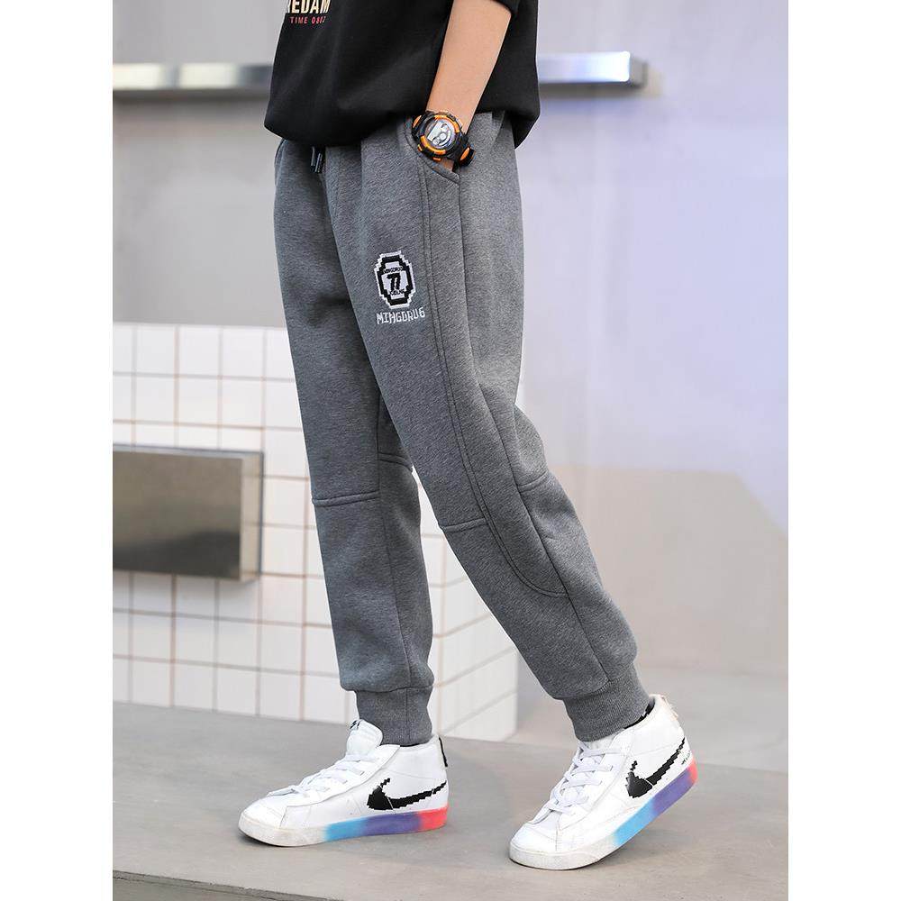 男童裤子2025新款中大童宽松加绒运动裤儿童纯棉弹力冬装卫裤春秋