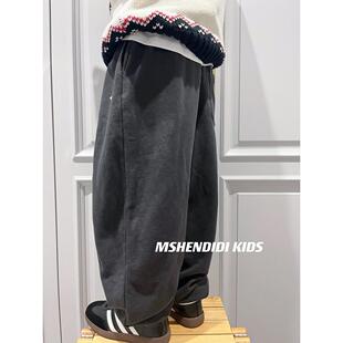 秋冬款舒舒服服的卫裤 男女童立体裁剪运动长裤儿童抓绒宽松束口