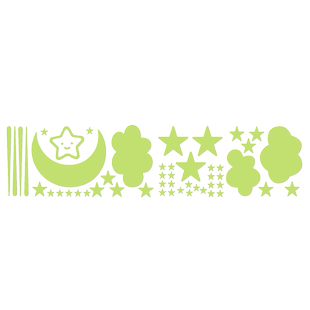 夜光贴纸星星月亮流星发光墙贴客厅卧室儿童房墙面装饰卡通发光贴