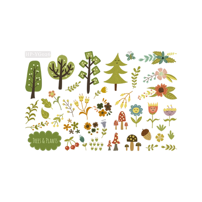 卡通夜光花草树木儿童房墙装饰