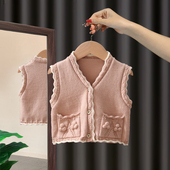 童装 女童马甲春装 洋气针织背心小童上衣春秋季 女宝宝韩版 2026新款