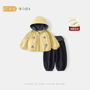 女童套装2025新款冬季加绒童装宝宝超好看高级感韩系洋气时髦冬装