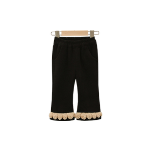 女童裤子冬装2025新款宝宝加绒微喇叭长裤小童冬季洋气时髦儿童装